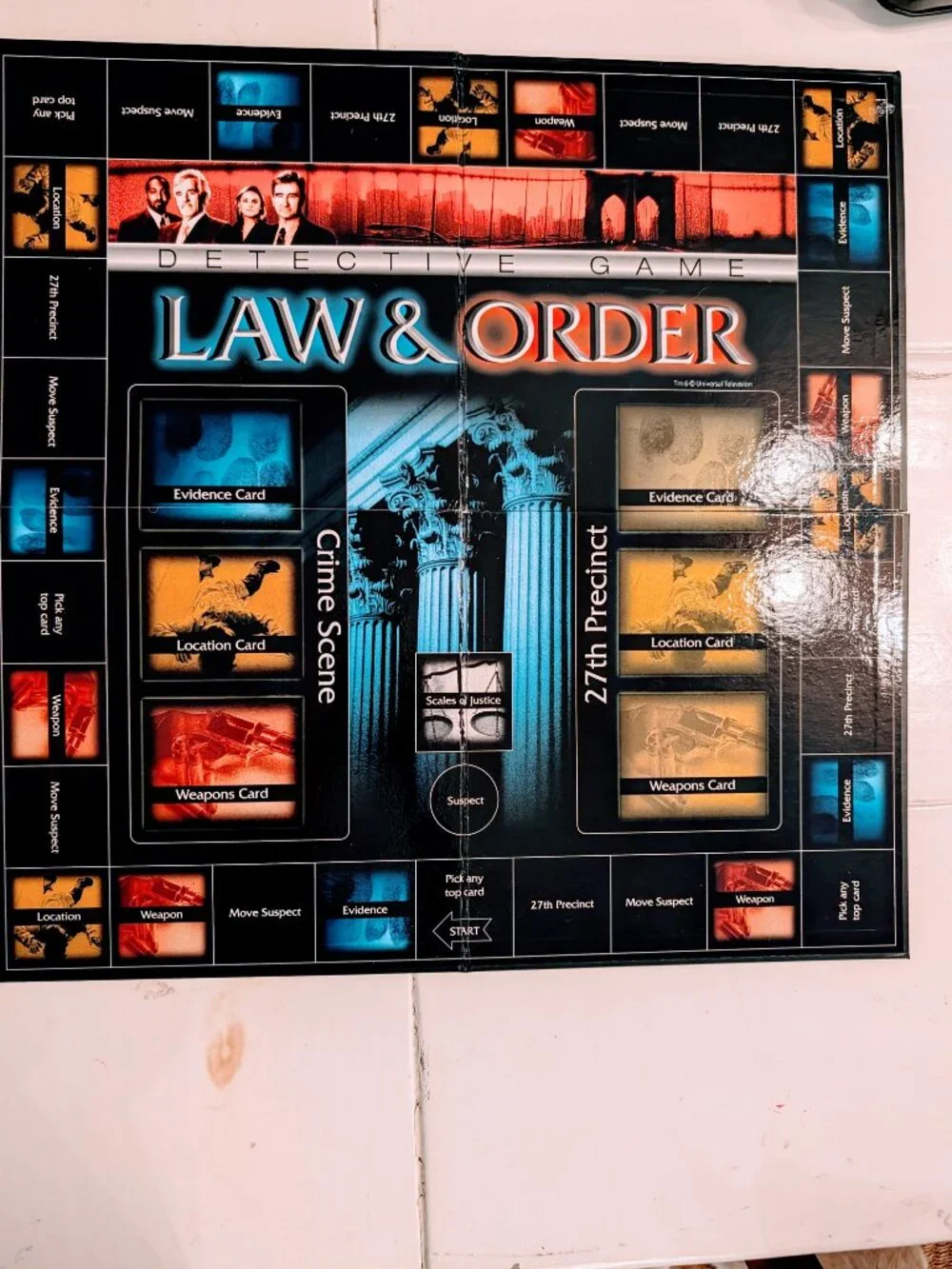 Law & Order Detective Game Metal Tin Universal Studios 2-4 Players Open Box